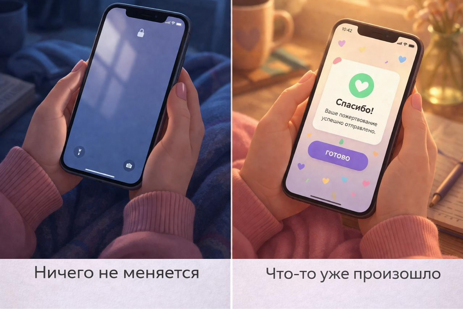 Разница в одном действии