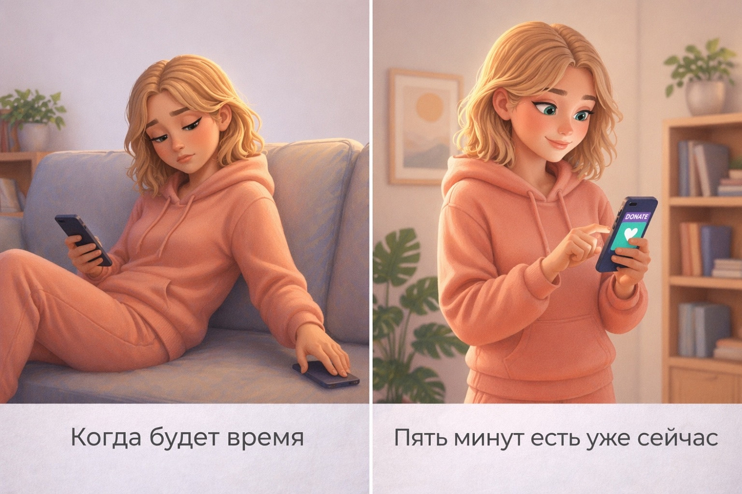 Разница в одном действии